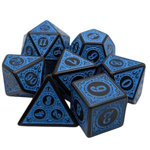 Magic Flame (Blue) - Enchanted Seas - 7 Piece DnD Dice Set | Acrylic RPG Gaming Dice