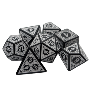 Magic Flame (White) - "Enchanted Zen" - 7 Piece DnD Dice Set | Acrylic RPG Gaming Dice