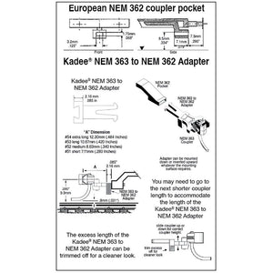 Kadee #51 HO NEM 363 European-Style Couplers - Short (7.11mm .280 inch, 9/32")
