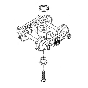 Kadee #759 2 Rail 100-ton Metal Trucks w/36" Smooth Back Metal P48 Wheels (O Sc)