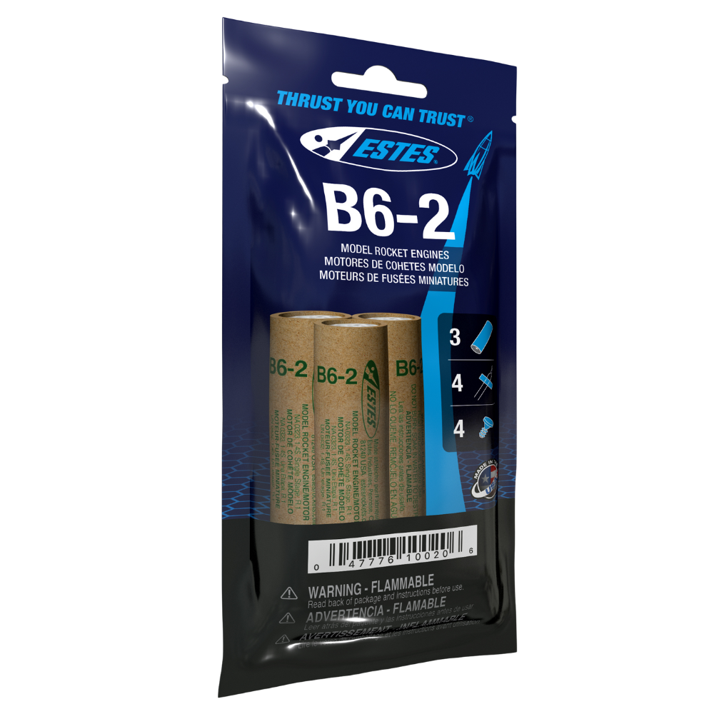 ESTES - B6-2 Model Rocket Engines, (3pk)
