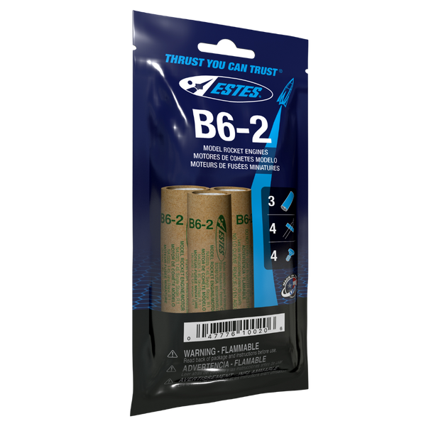 ESTES - B6-2 Model Rocket Engines, (3pk)