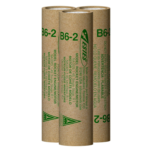 ESTES - B6-2 Model Rocket Engines, (3pk)