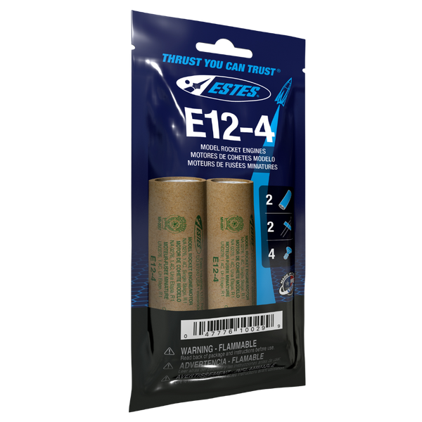 E12-4 Model Rocket Engines, (2pk)