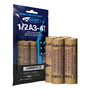 1/2A3-4T Model Rocket Engines, (4pk)