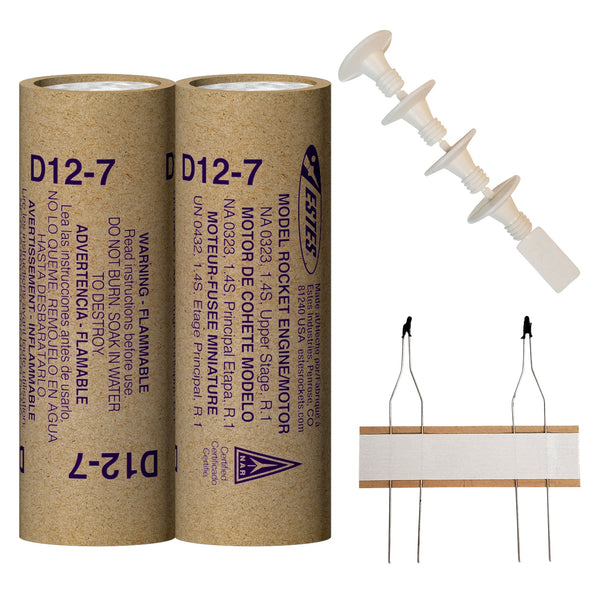 D12-7 Model Rocket Engines, (2pk)