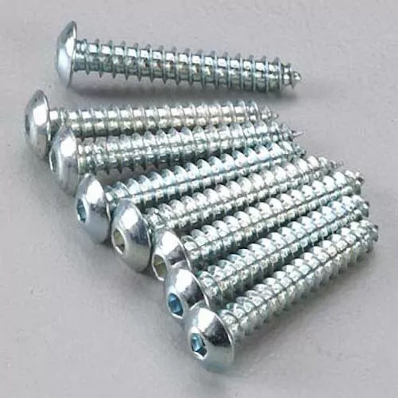 Dubro 528 Button Head Sheet Metal Screws 4x3/4 (8)