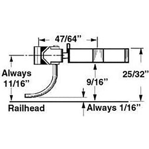 Kadee 1745 O Scale SBE Bottom Shelf Medium Centerset Metal Couplers