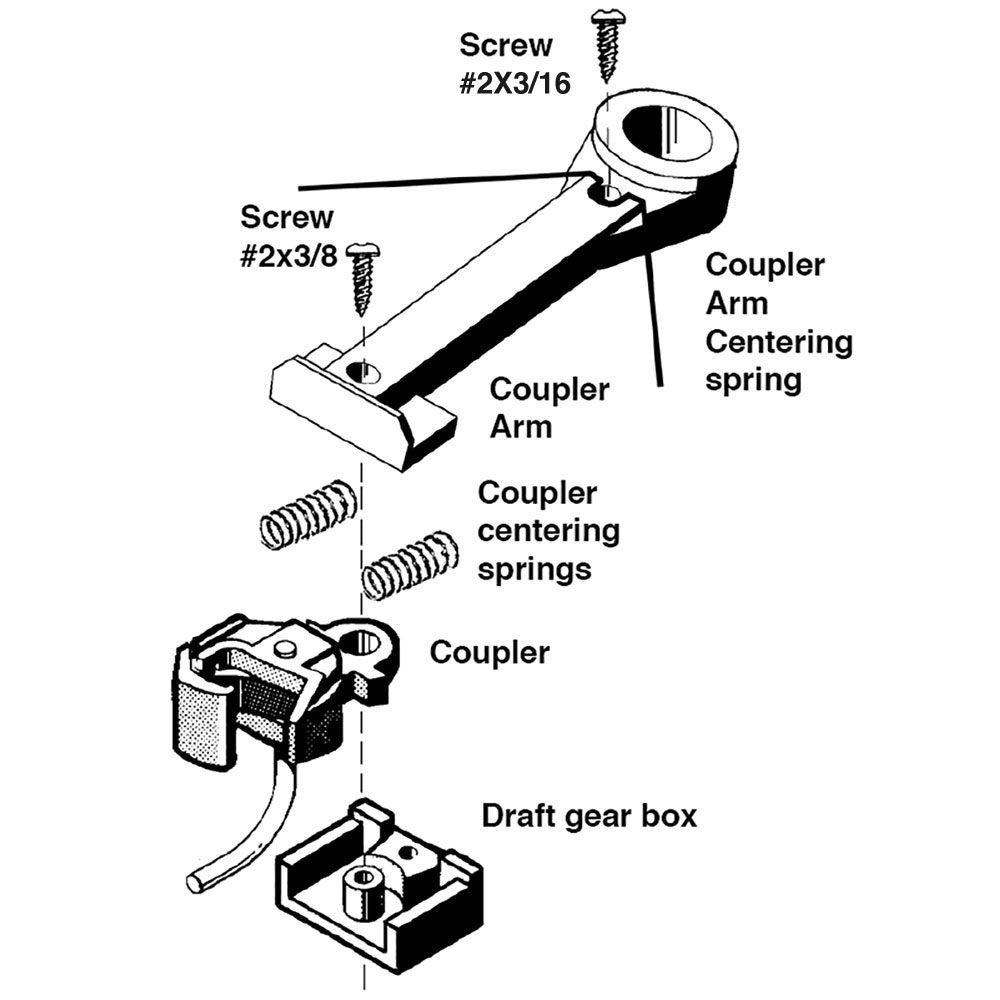 kadee #1778 1 Scale Coupler Conversion - Centerset w/Coupler Arm Mount Gearboxes