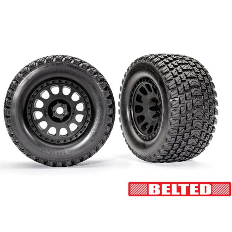 PowerHobby Traxxas 7862 - Belted Gravix Tires, Black Wheels w/Foam Inserts For XRT / X-Maxx