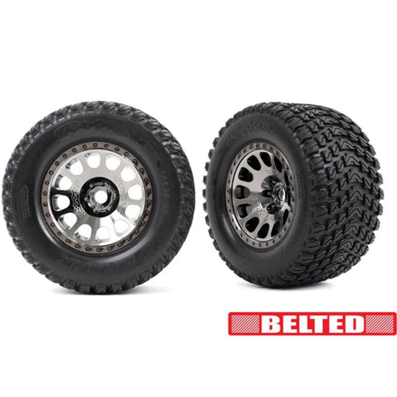 PowerHobby Traxxas 7862 - Belted Gravix Tires Chrome Wheels w/Foam Inserts For XRT / X-Maxx