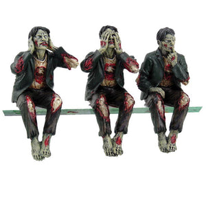Zombie Hear, See and Speak No Evil Shelf Sitters