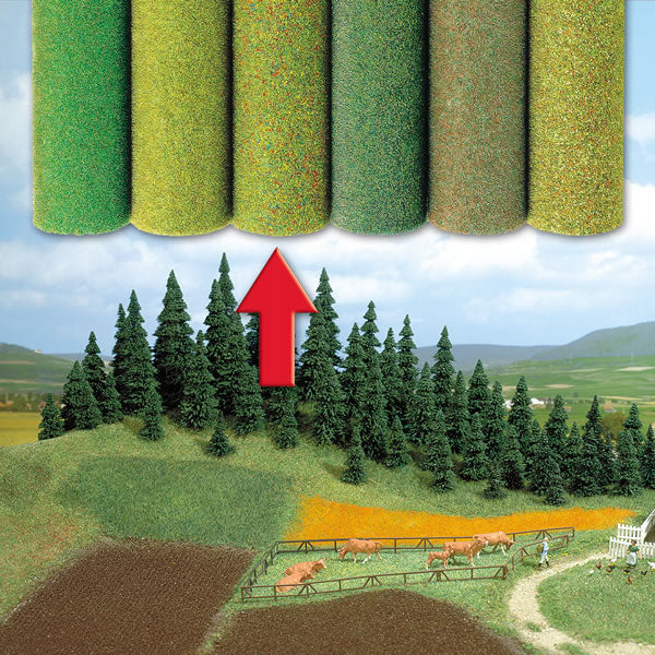 Black Forest® Hobby Supply Co Busch 7222 A Scale Large Grass Mat - 39-3/8 x 31-1/2" 100 x 80cm -- Flower Field — All Scale