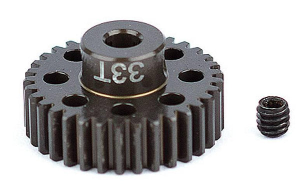 PowerHobby Associated 1351 Aluminum Pinion Gear 33T 48P 1/8 Shaft SC10 B44 RC10 / T RC12L3 — 48 Pitch