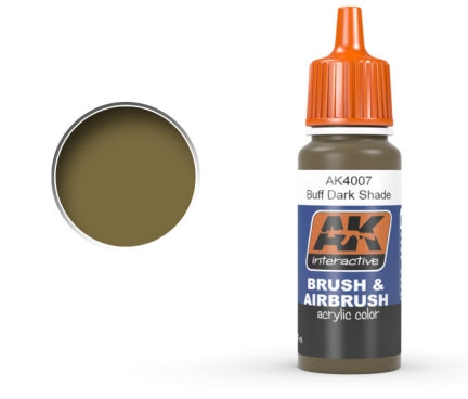 Black Forest® Hobby Supply Co AK Interactive 4007 Buff Dark Shade Acrylic Paint 17ml Bottle — Glues, Paints, Tools > AK