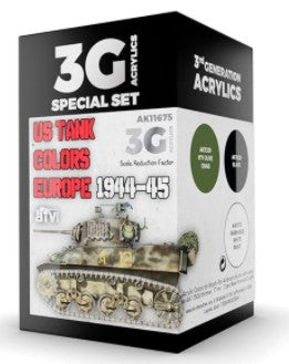 Black Forest® Hobby Supply Co AK Interactive 11675 AFV Series: US Tank Europe 1944-45 3G Acrylic Paint Set (3 — Glues,
