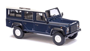 Black Forest® Hobby Supply Co Busch 50302 HO Scale 1983 Land Rover Defender SUV - Assembled -- Blue, White — HO Scale