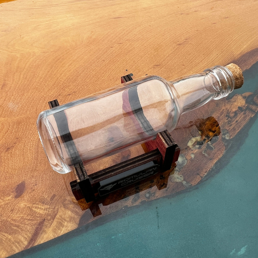 Star Trek USS Defiant Cloaked in a Shot Bottle