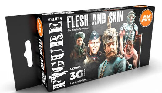 Black Forest® Hobby Supply Co AK Interactive 11621 Figures Series: Flesh & Skin 3G Acrylic Paint Set (6 Colors — Glues,