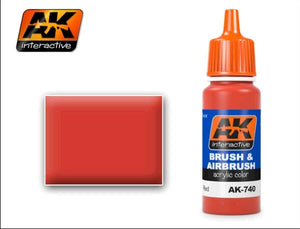 Black Forest® Hobby Supply Co AK Interactive 740 Red Acrylic Paint 17ml Bottle — Glues, Paints, Tools > AK Interactive