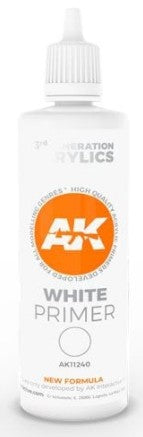 Black Forest® Hobby Supply Co AK Interactive 11240 White 3G Acrylic Primer 100ml Bottle — Glues, Paints, Tools > AK