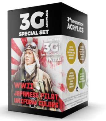 Black Forest® Hobby Supply Co AK Interactive 11693 Figure Series: WWII Japanese Pilot Uniforms 3G Acrylic Pain — Paints,