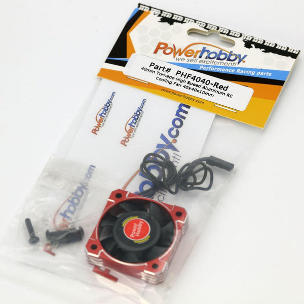 Powerhobby 40mm Aluminum Tornado High Speed HV RC Cooling Fan Red
