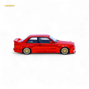 DCM BMW M3 E30 in Red - Gold Wheels 1:64
