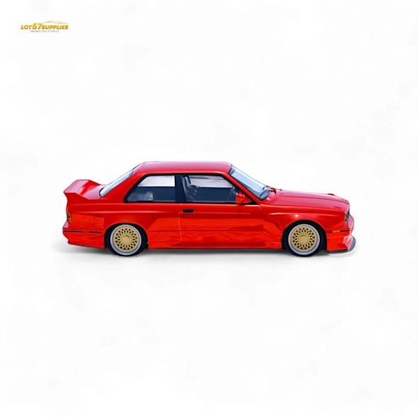 DCM BMW M3 E30 in Red - Gold Wheels 1:64