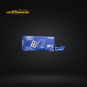 MicroTurbo HINO 300 Custom Truck Flatbed  Blue Calsonic Livery 1:64