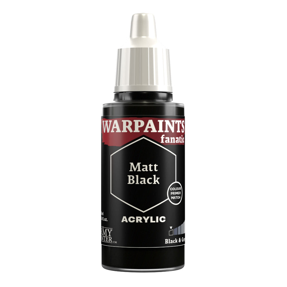 Army Painter Warpaints Fanatic: Matt Black 18ml - Echo Six Hobbies