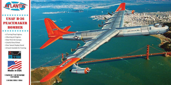 Black Forest® Hobby Supply Co Atlantis Models 205 1/184 B36 Peacemaker USAF Bomber (formerly Revell) — Sci-Fi & Pop Culture