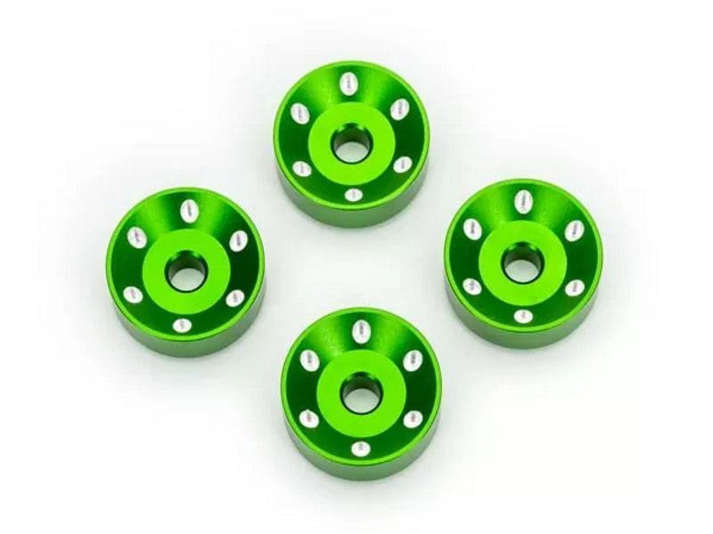 PowerHobby Traxxas 10257-GRN (4) Wheel Washers Machined Aluminum Green For Maxx Slash