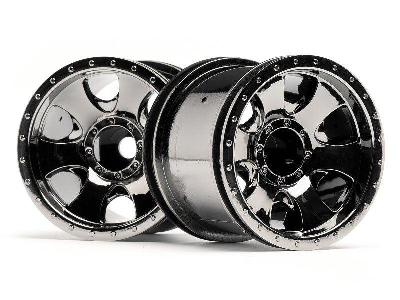 HPI 105280 Warlock Wheel Black Chrome 2.2" (2) Savage E-Firestorm Wheely King