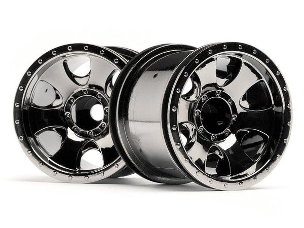 HPI 105280 Warlock Wheel Black Chrome 2.2" (2) Savage E-Firestorm Wheely King
