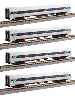 Kato 106-8021 N Amfleet I 4 Car Bookcase Set Phase VII Amtrak passenger cars