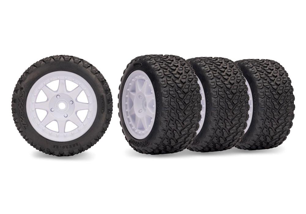 PowerHobby Traxxas 10874 White Mini Rally Wheels with Rally Tires (4)