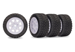 PowerHobby Traxxas 10874 White Mini Rally Wheels with Rally Tires (4)