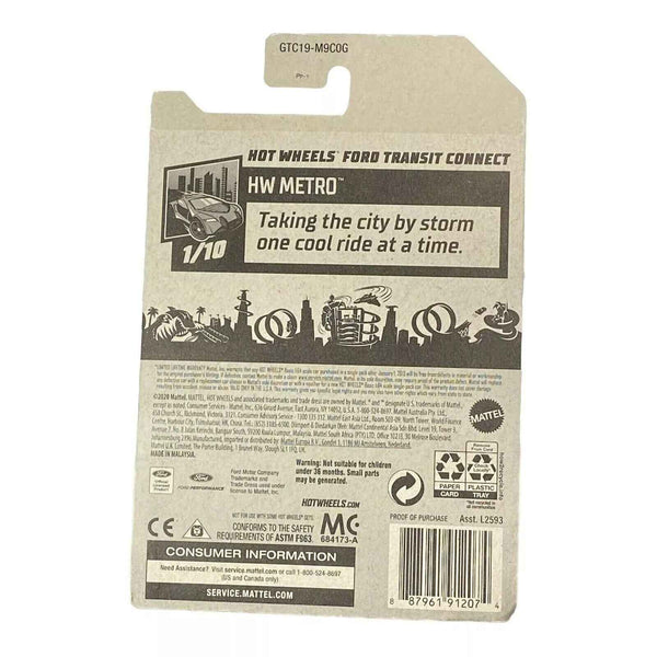 Hot Wheels Ford Transit Connect (Silver) - Metro Series 1/10