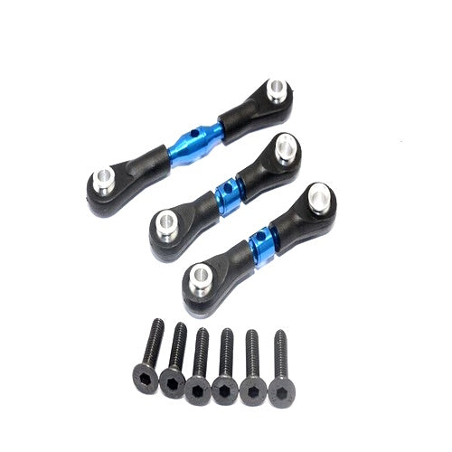 GPM TT160-B-BEBK Blue Alloy Completed Tie Rod + Screws Tamiya TT01
