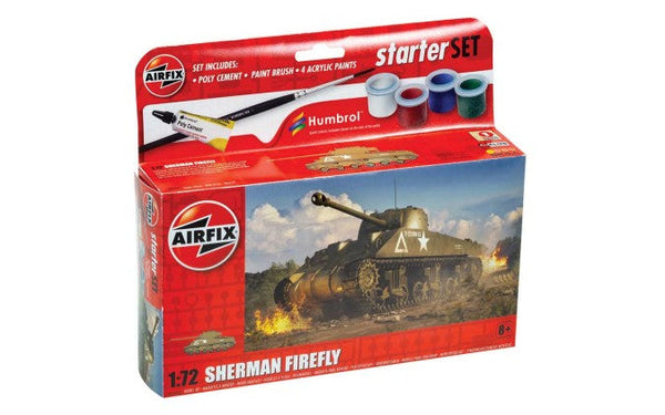 Airfix 55003 1/72 Sherman Firefly Tank Small Starter Set w/paint & glue