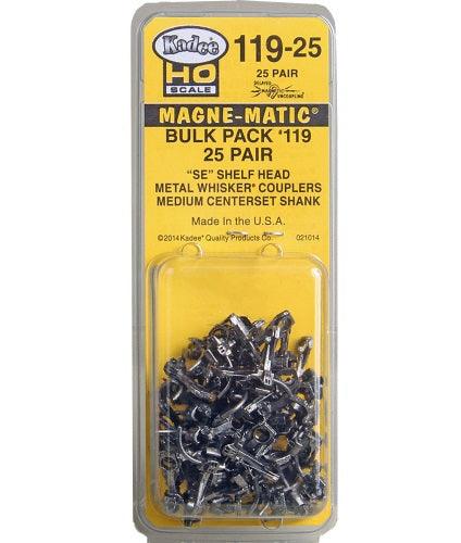 Kadee #119-25 HO Scale Metal Whisker Couplers Medium Centerset Shank