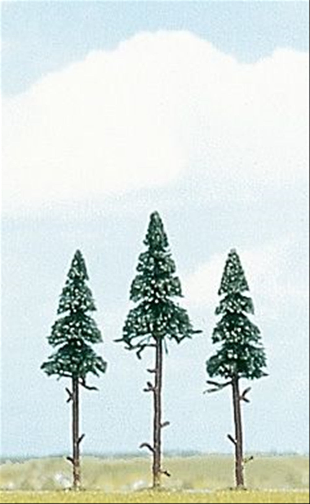 Busch 6114 HO Scale Tall-Trunk Spruce Trees, pkg(3)