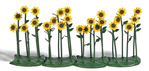 Black Forest® Hobby Supply Co Busch 1240 HO Scale Sunflowers - Assembled -- pkg(24) — HO Scale Scenery > Busch