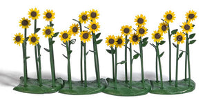 Black Forest® Hobby Supply Co Busch 1240 HO Scale Sunflowers - Assembled -- pkg(24) — HO Scale Scenery > Busch