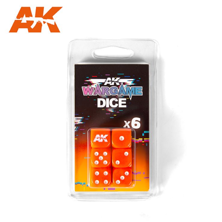 Black Forest® Hobby Supply Co AK Interactive 1061 Wargame: Orange Dice (6) — Paints, Tools, Supplies > AK Interactive