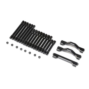 Losi LOS241076 Aluminum Crossbar Brace & Spacer Set Black TLR Tuned LMT