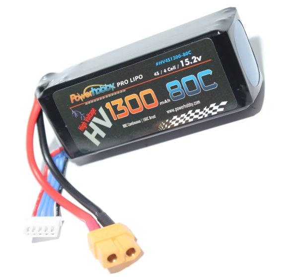 Powerhobby 4S High Voltage 15.2V 1300mAh 80C Lipo Battery w XT60 Connector HV
