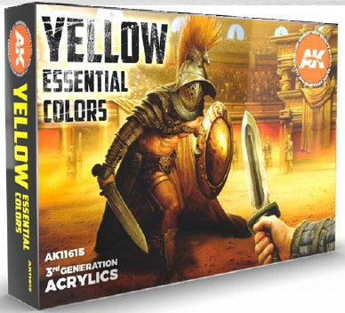 Black Forest® Hobby Supply Co AK Interactive 11615 Yellow Essential 3G Acrylic Paint Set (6 Colors) 17ml Bottl — Glues,
