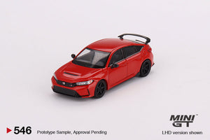 Mini-GT Honda Civic Type R Rallye Red 2023 W/ Advan GT Wheel #546 1:64 MGT00546